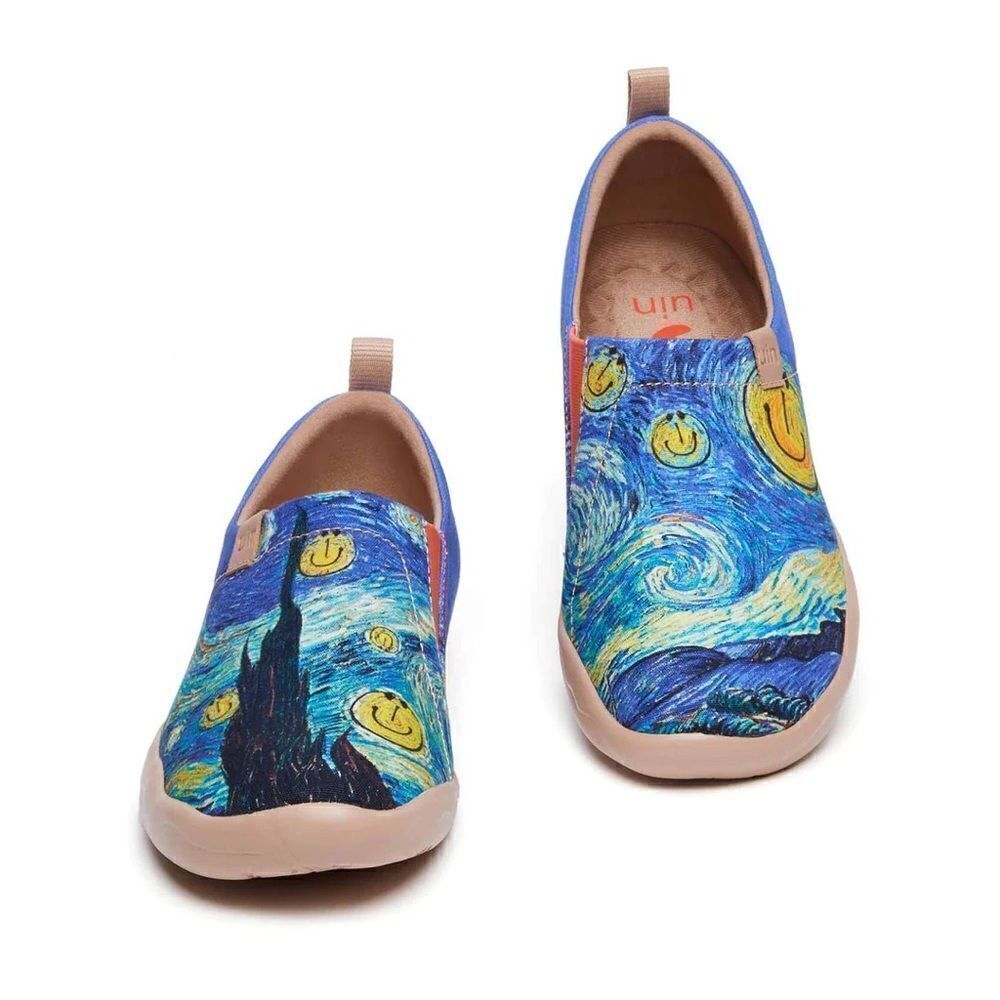 UIN Women's Slip Ons Lightweight Walking Casual Loafers Shoes (Smiley Night) - Picture 3 of 9
